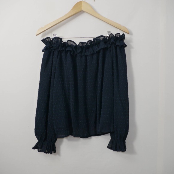 J.O.A. Blue Balloon Cold Shoulder Tunic Size XS - Picture 6 of 8